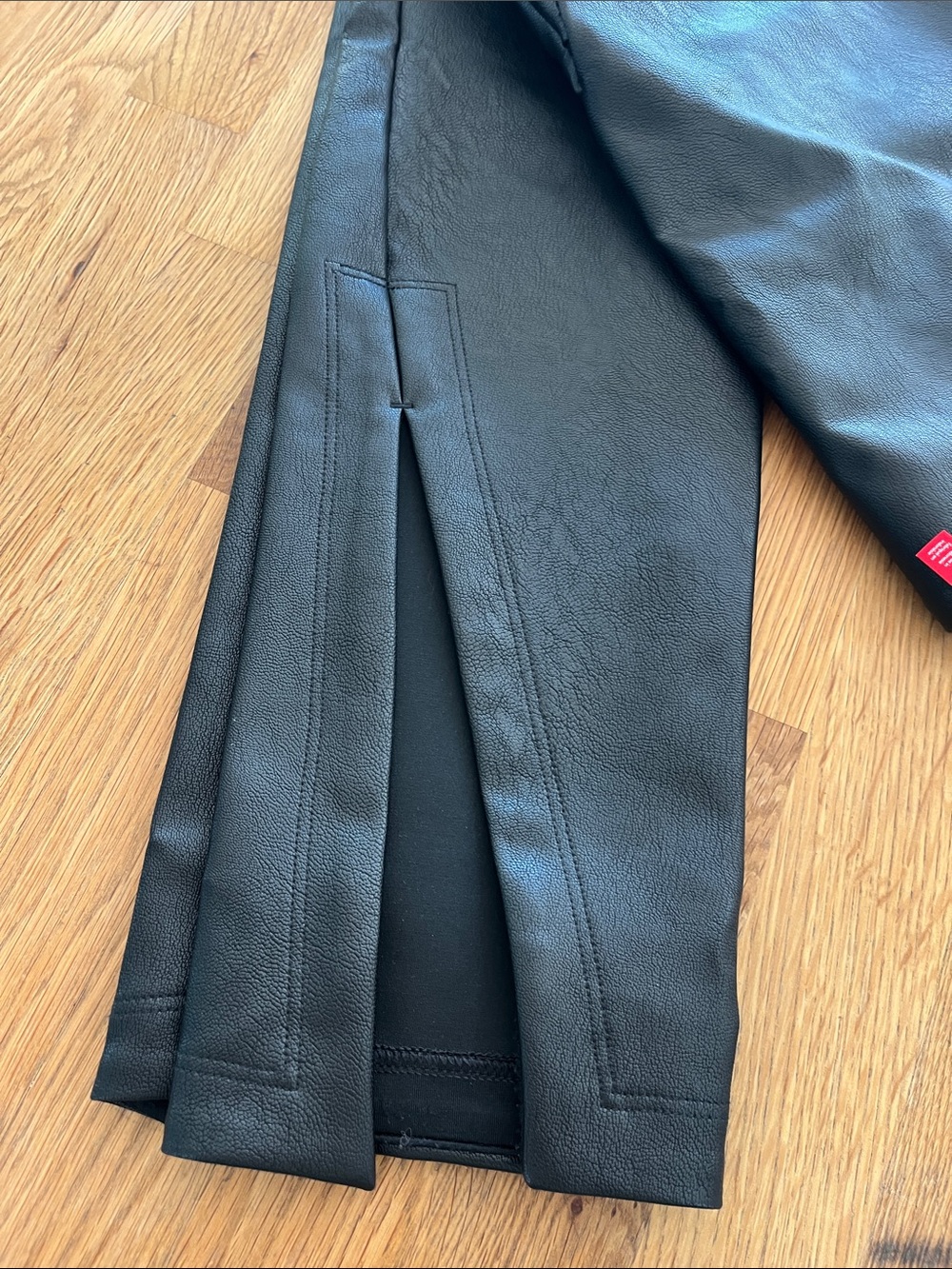 SPANX Black Faux Leather Straight-Leg Pants - Picture 3 of 4